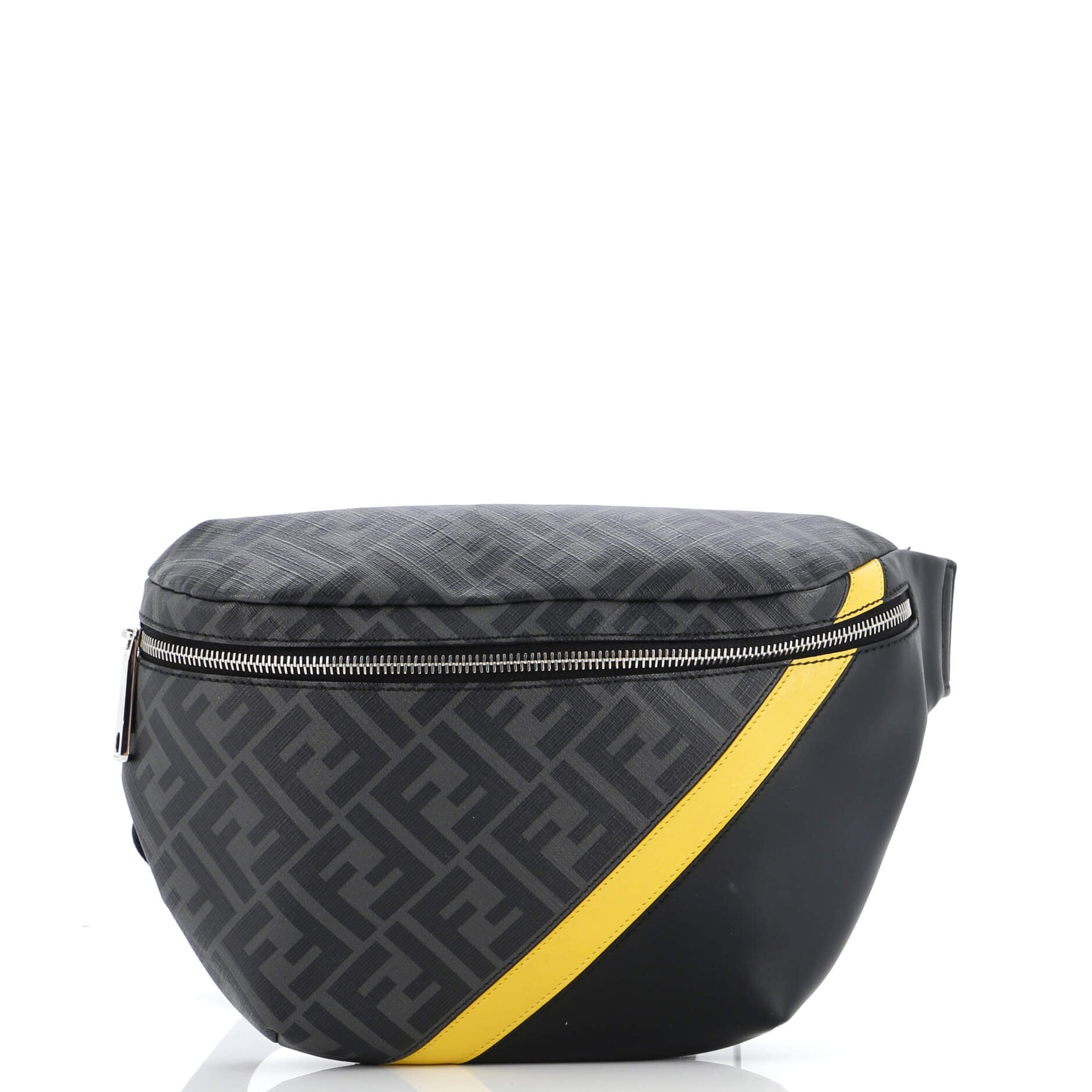 FENDI Zip Belt Bag Zucca Coated Canvas and Leather