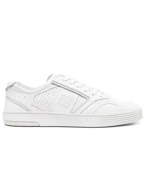 Fendi Step Leather Low Top Sneakers White
