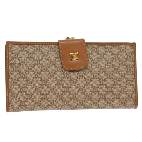 CELINE Macadam Canvas Long Wallet Beige  46361