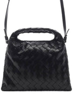 Bottega Veneta Intrecciato Mini Hop Tote Bag Black