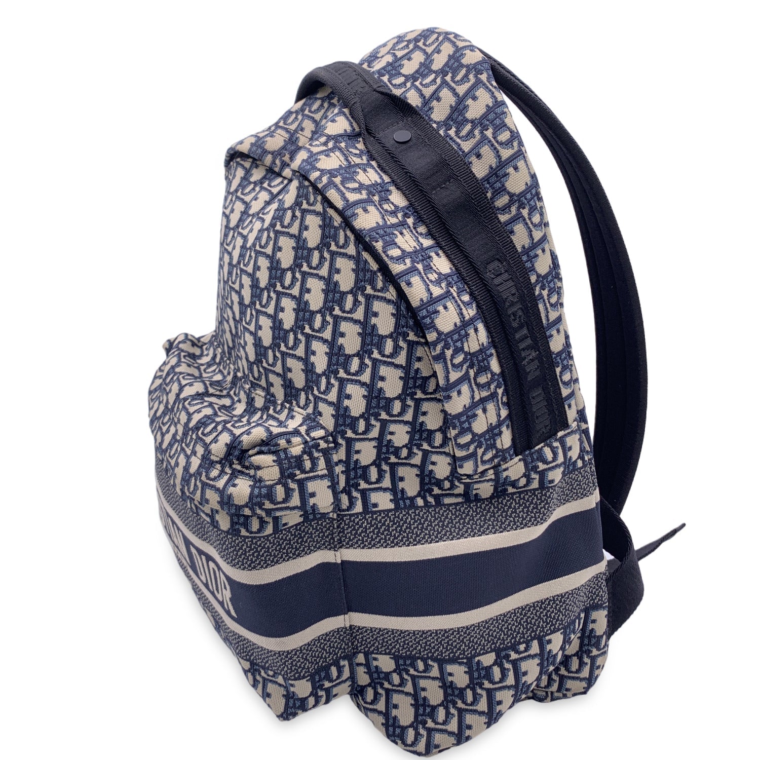 CHRISTIAN DIOR Blue Oblique Canvas Diortravel Backpack Bag