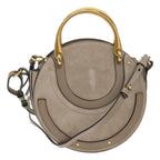 Chloe Picou Shoulder Bag Suede Leather 2way Gray 46666