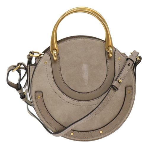 Chloe Picou Shoulder Bag Suede Leather 2way Gray 46666