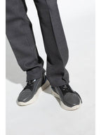 Fendi Flow FF Jacquard Leather Running Low Top Sneakers Grey