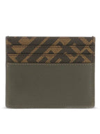Fendi FF Square Leather Card Wallet Grey