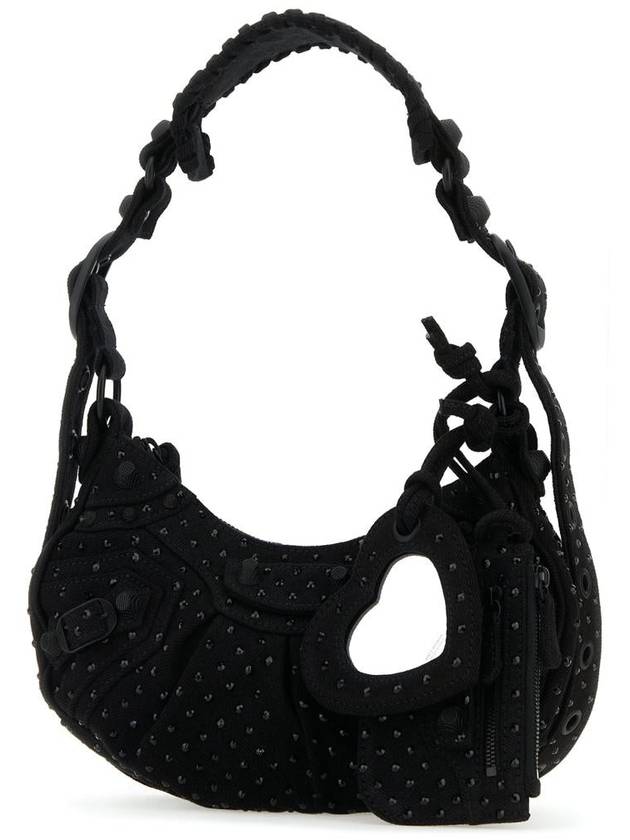 Balenciaga Le Cargol XS Canvas Shoulder Bag Black