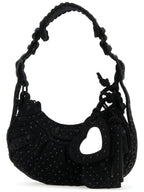 Balenciaga Le Cargol XS Canvas Shoulder Bag Black