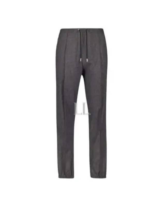 Micro Houndstooth Wool Track Pants Grey Dior