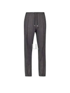 Micro Houndstooth Wool Track Pants Grey Dior