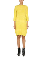 Balenciaga tweed midi dress yellow