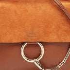 Chloe Brown Leather And Suede Medium Faye Shoulder Bag