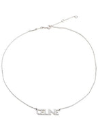 CELINE Monochroms Strass Rhodium Finish Crystals Necklace Silver