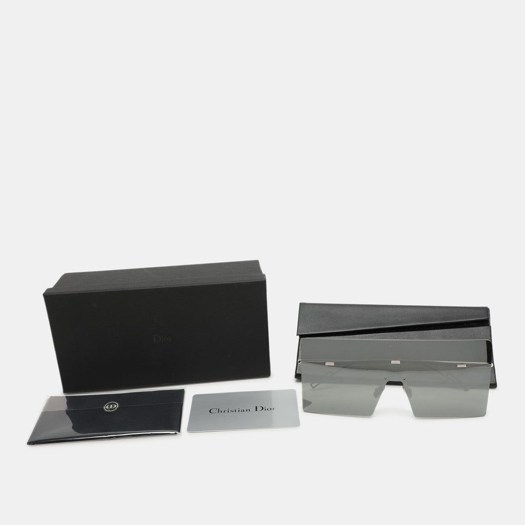 Dior Silver/black Mirrored 0100T Hardior Square Shield Sunglasses