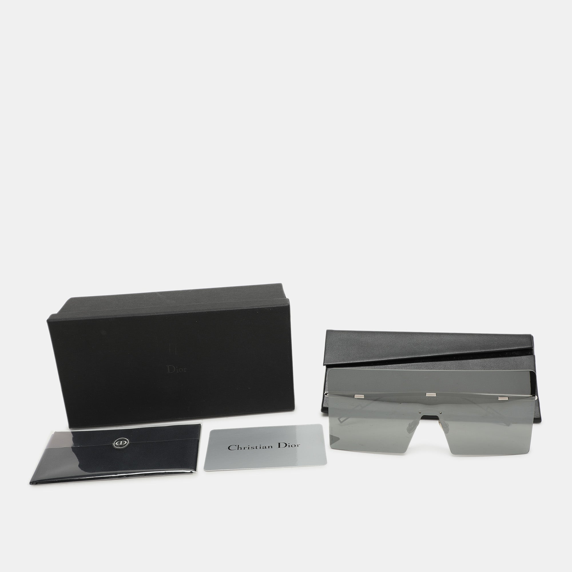 Dior Silver/black Mirrored 0100T Hardior Square Shield Sunglasses