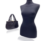 FENDI Vintage Rare Dark Brown Nappa Leather Handbag Satchel