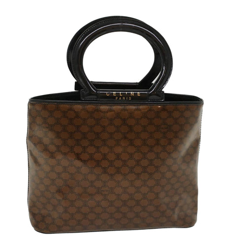 CELINE Macadam Canvas Hand Bag Brown  47388