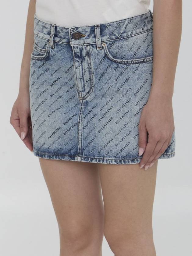 Balenciaga short skirt 744972 TQW66 4141 ICED BLUE