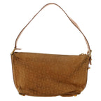 CELINE C Macadam Canvas Shoulder Bag Suede Leather Brown  47408