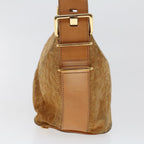 CELINE C Macadam Canvas Shoulder Bag Suede Leather Brown  47408