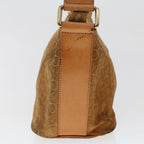 CELINE C Macadam Canvas Shoulder Bag Suede Leather Brown  47408