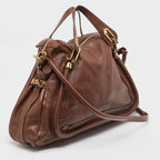 Chloe Dark Leather Large Paraty Shoulder Bag