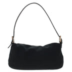 FENDI Mamma Baguette Shoulder Bag Nylon Leather Black47648