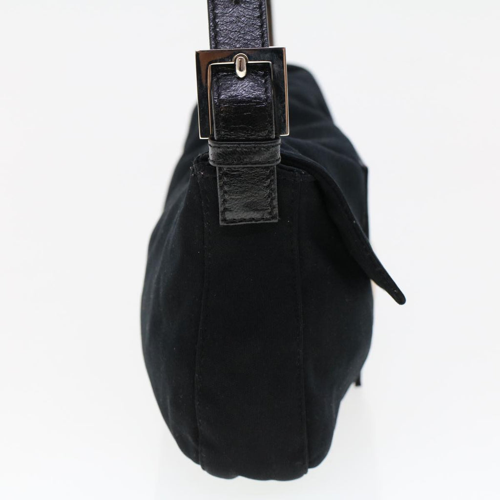 FENDI Mamma Baguette Shoulder Bag Nylon Leather Black47648