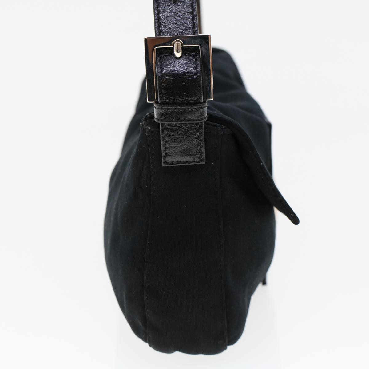 FENDI Mamma Baguette Shoulder Bag Nylon Leather Black47648