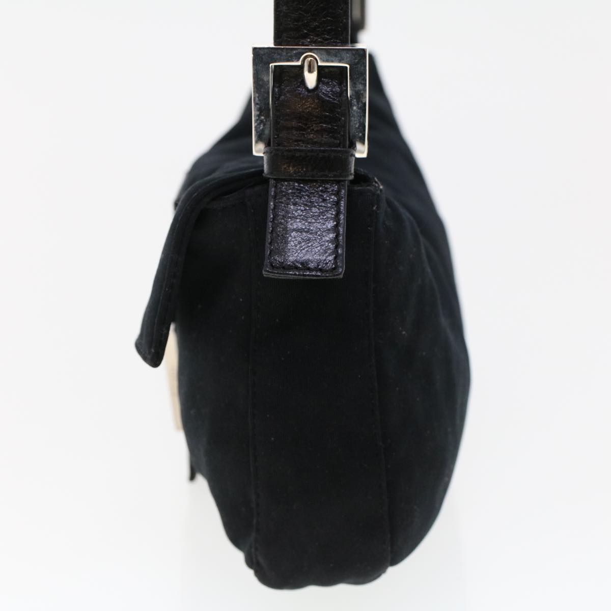 FENDI Mamma Baguette Shoulder Bag Nylon Leather Black47648