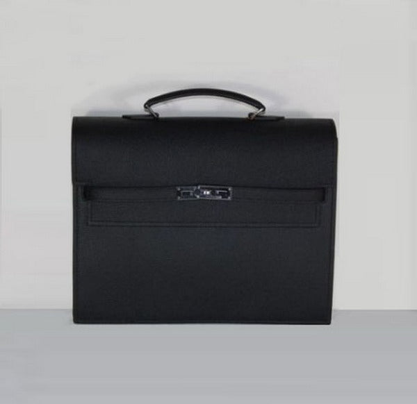 Hermes Briefcases H269 Briefcase Cow Leather Black Bag