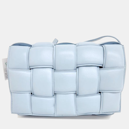 Bottega Veneta Light Blue Leather Padded Cassette Shoulder Bag