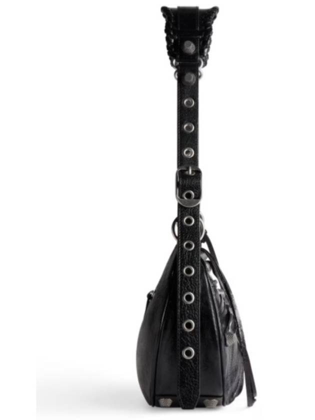 Balenciaga Le Cagole Small Leather Shoulder Bag Black