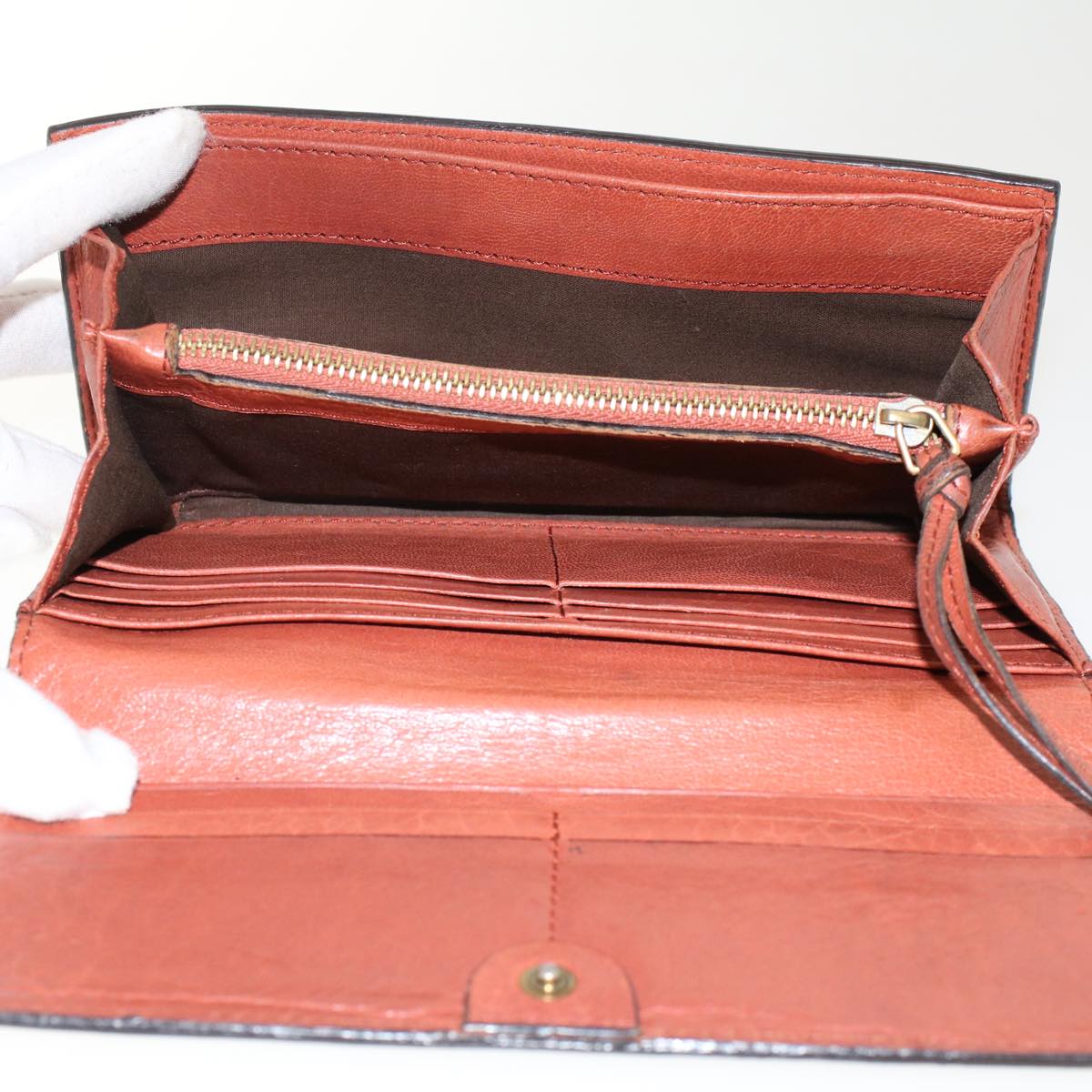 Chloe Wallet Leather 4Set Brown Beige 47799