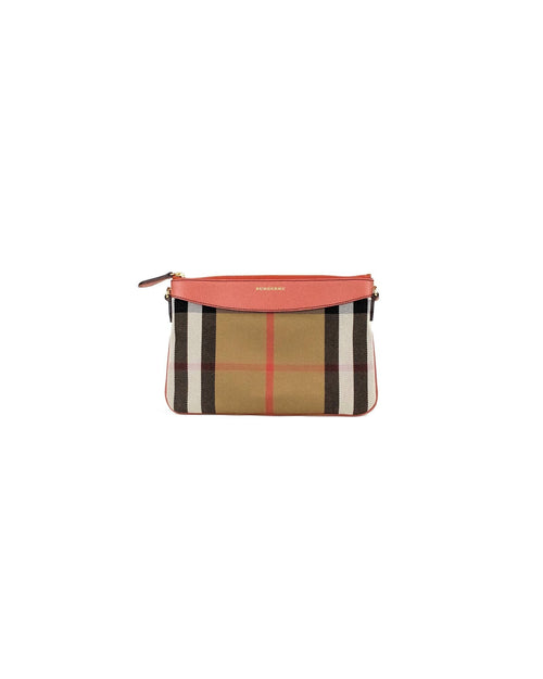 Burberry mall Crobody Bag Check and Leather Women Cinnamon Red Handbags
