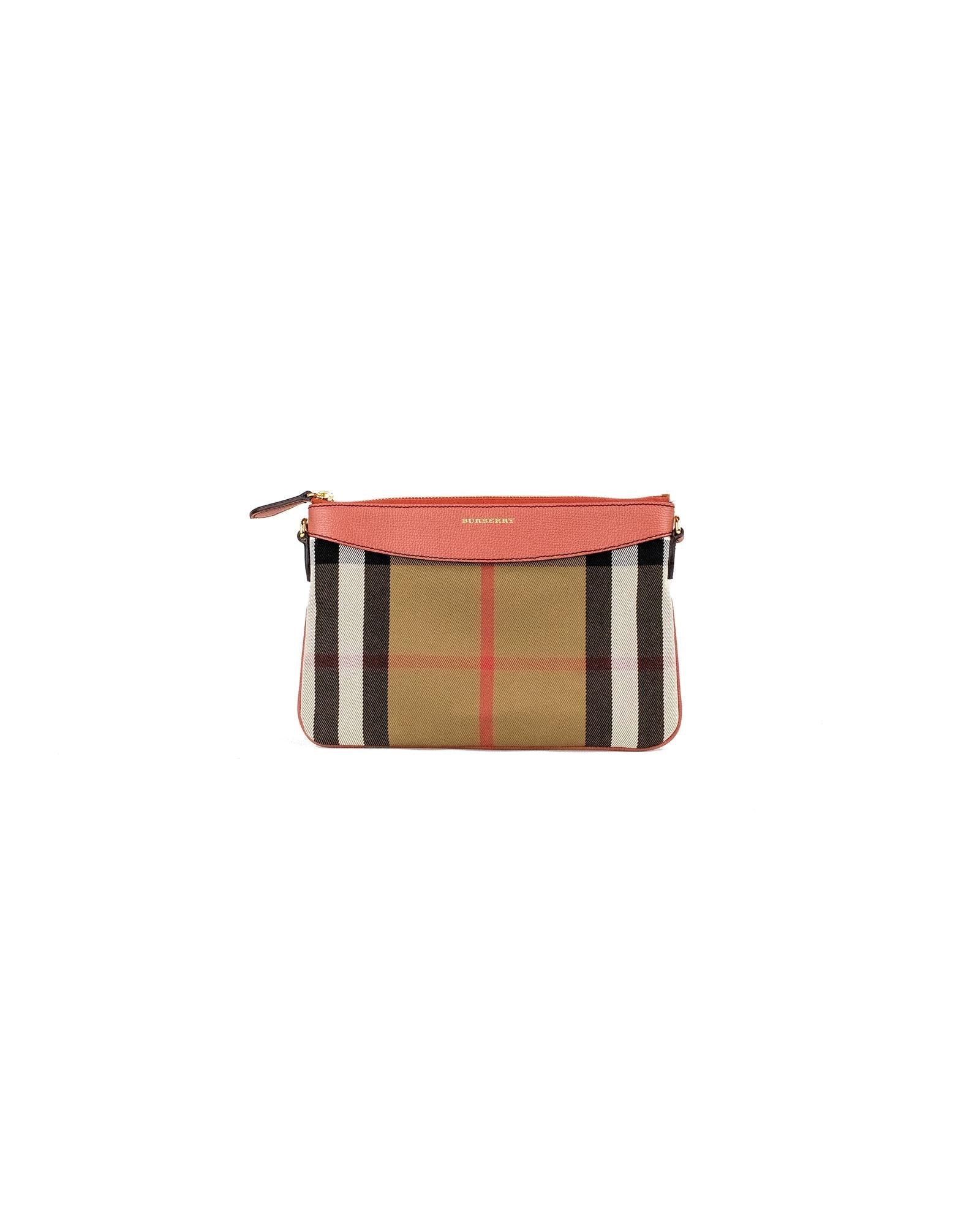 Burberry mall Crobody Bag Check and Leather Women Cinnamon Red Handbags