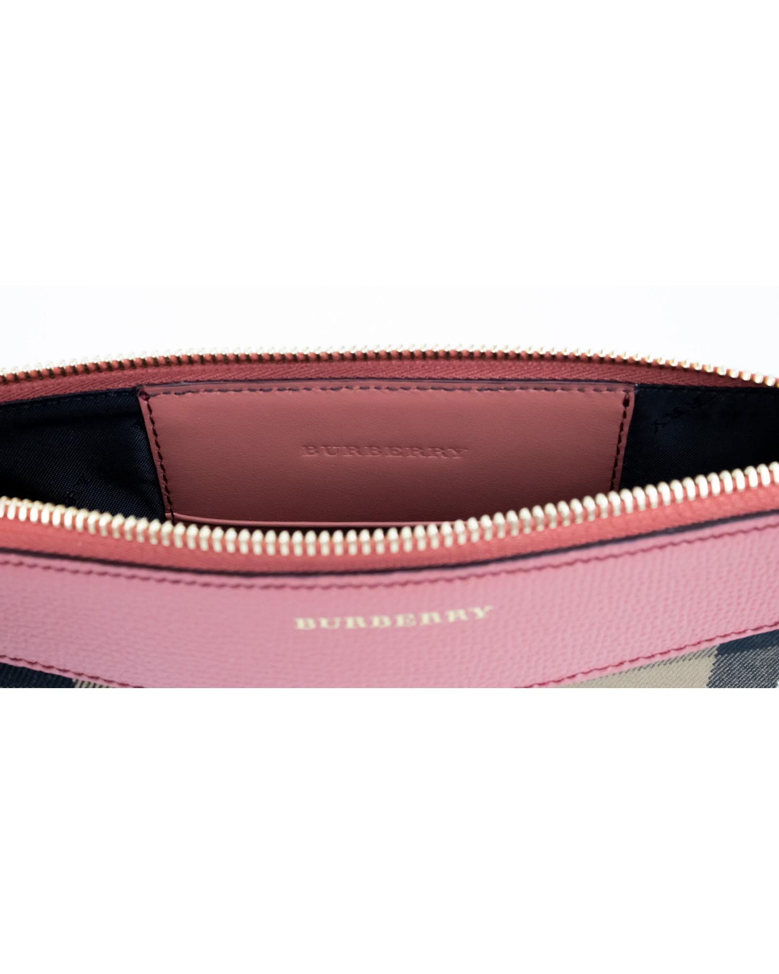 Burberry mall Crobody Bag Check and Leather Women Cinnamon Red Handbags