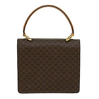 CELINE Macadam Canvas Hand Bag PVC Leather Brown  47998