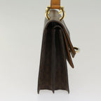 CELINE Macadam Canvas Hand Bag PVC Leather Brown  47998