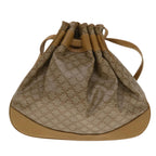 CELINE Macadam Canvas Shoulder Bag PVC Leather Brown Auth 47999