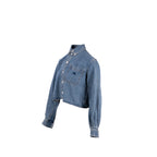 Celine Size XS Cropped Shirt Cotton in Union Ocean Wash Denim Blue
