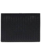 Bottega Veneta Intrecciato Document Clutch Bag Black