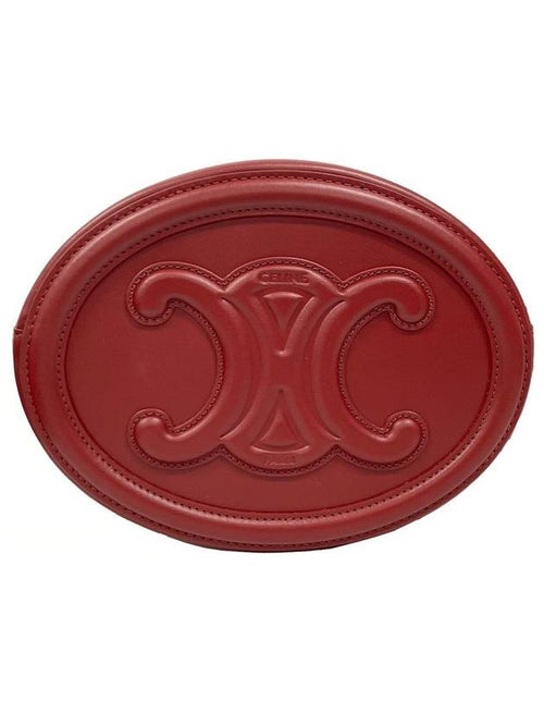CELINE Cuir Triomphe Calfskin Cross Bag Red
