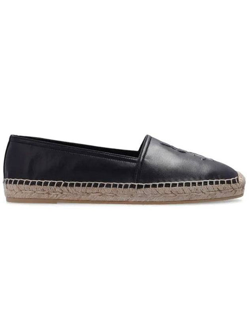 Saint Laurent Leather Espadrilles Black