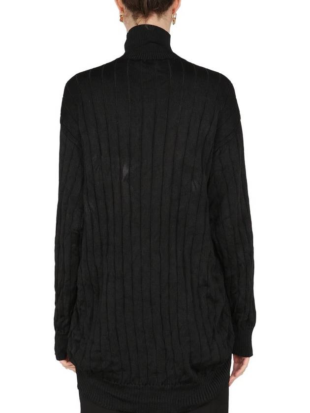 Balenciaga silk oversized turtleneck black
