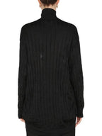Balenciaga silk oversized turtleneck black