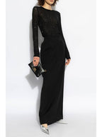 Balenciaga Balenciaga Top With Sequin Trim, Women's, Black