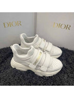 Women's D Wonder Strap Rubber Sole Low Top Sneakers White Dior