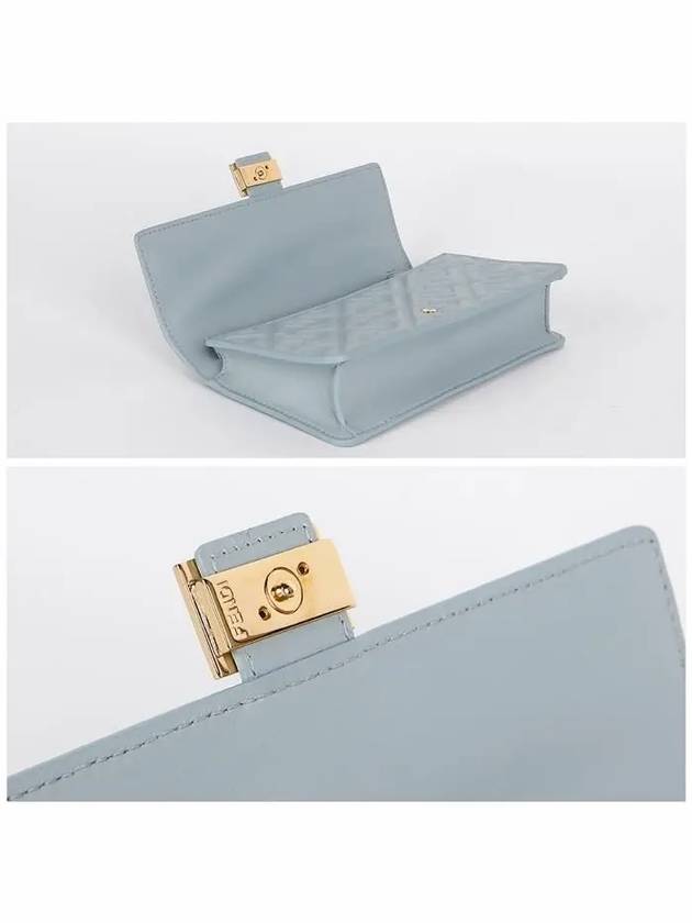 Fendi FF Baguette Nappa Leather Long Wallet Light Blue