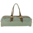 FENDI Zucchino Canvas Hand Bag Coated Canvas Light Blue Auth 48018