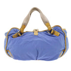 CELINE Boston Bag Nylon Blue Brown  48042